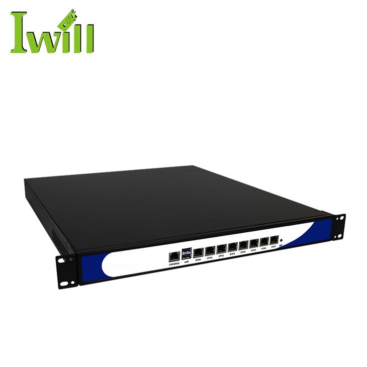 1u 19 modfedd rackmount rhwydwaith applince