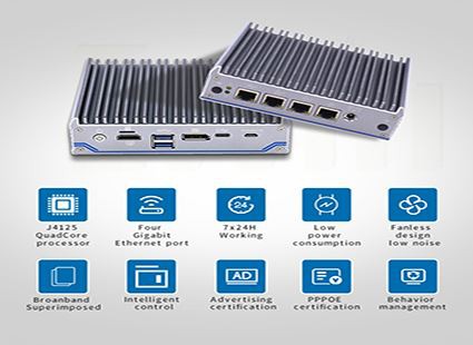 4 Prosesydd Craidd Cwad Lan J4125 PC Mini Firewall Mini